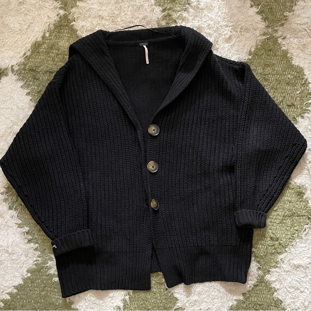 Free People Swim Too Deep Cardi, Black size XS